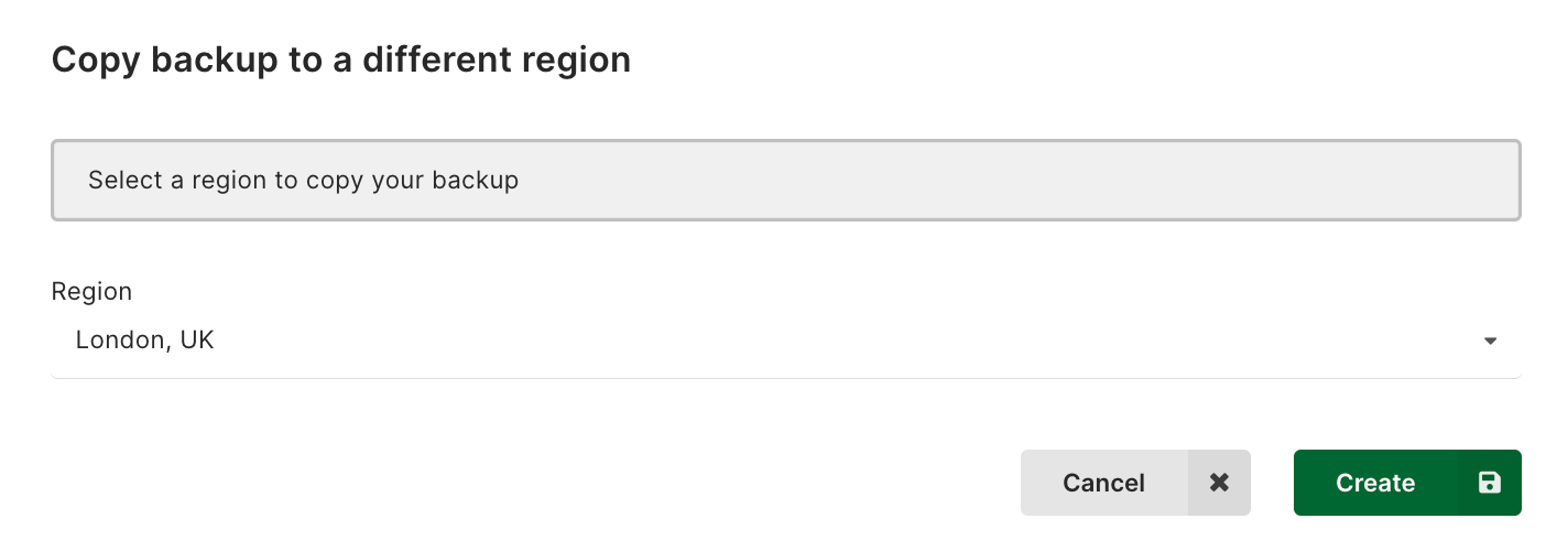 Arango Managed Platform Copy backup to a different region