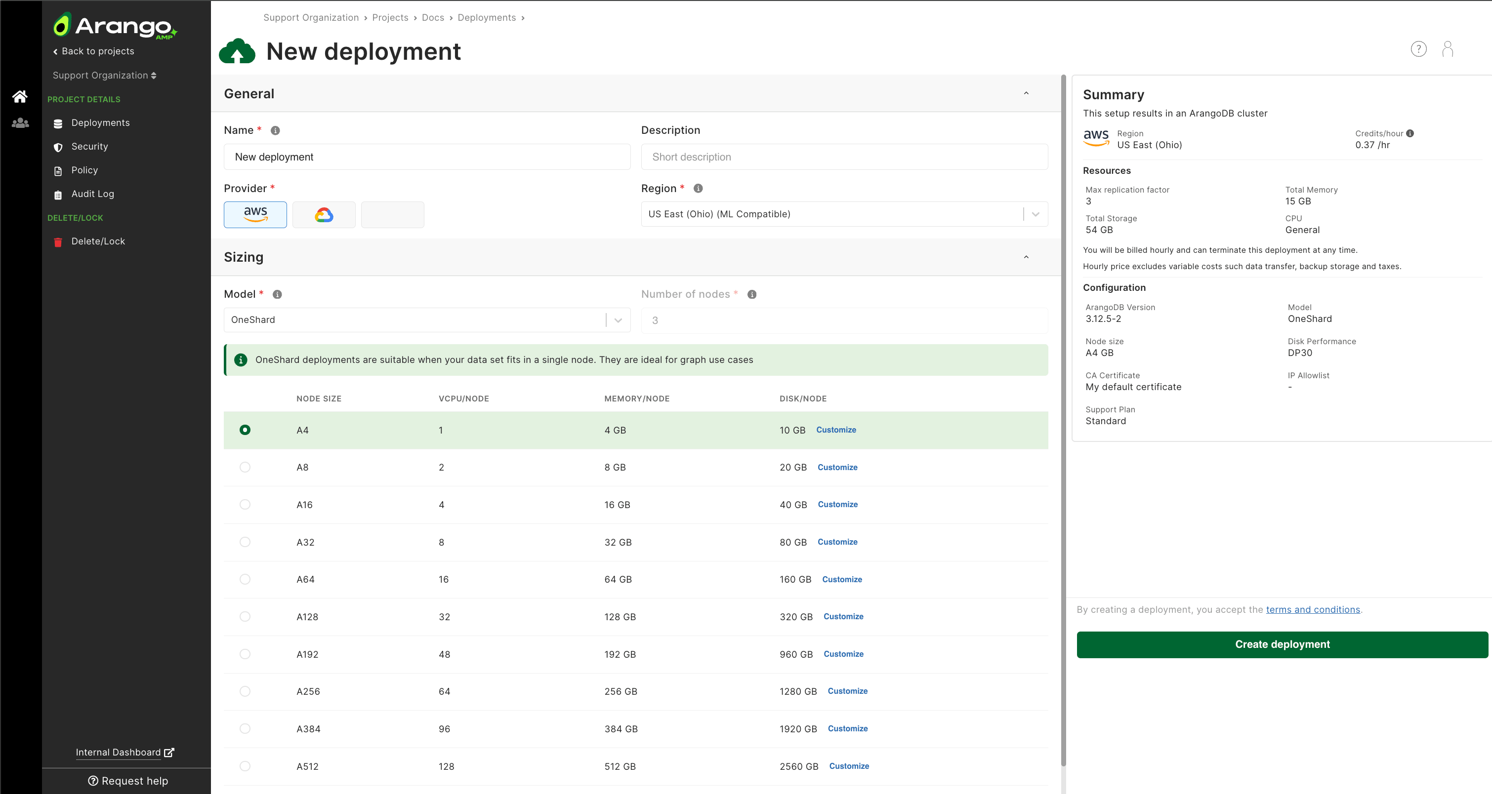 Arango Managed Platform New Deployment Overview