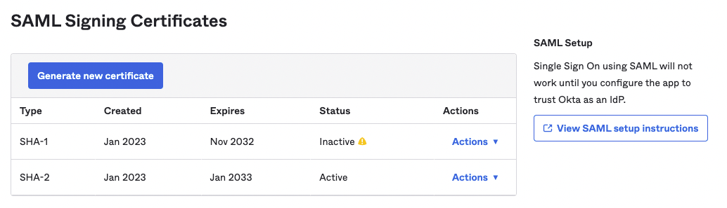 Okta SAML Setup
