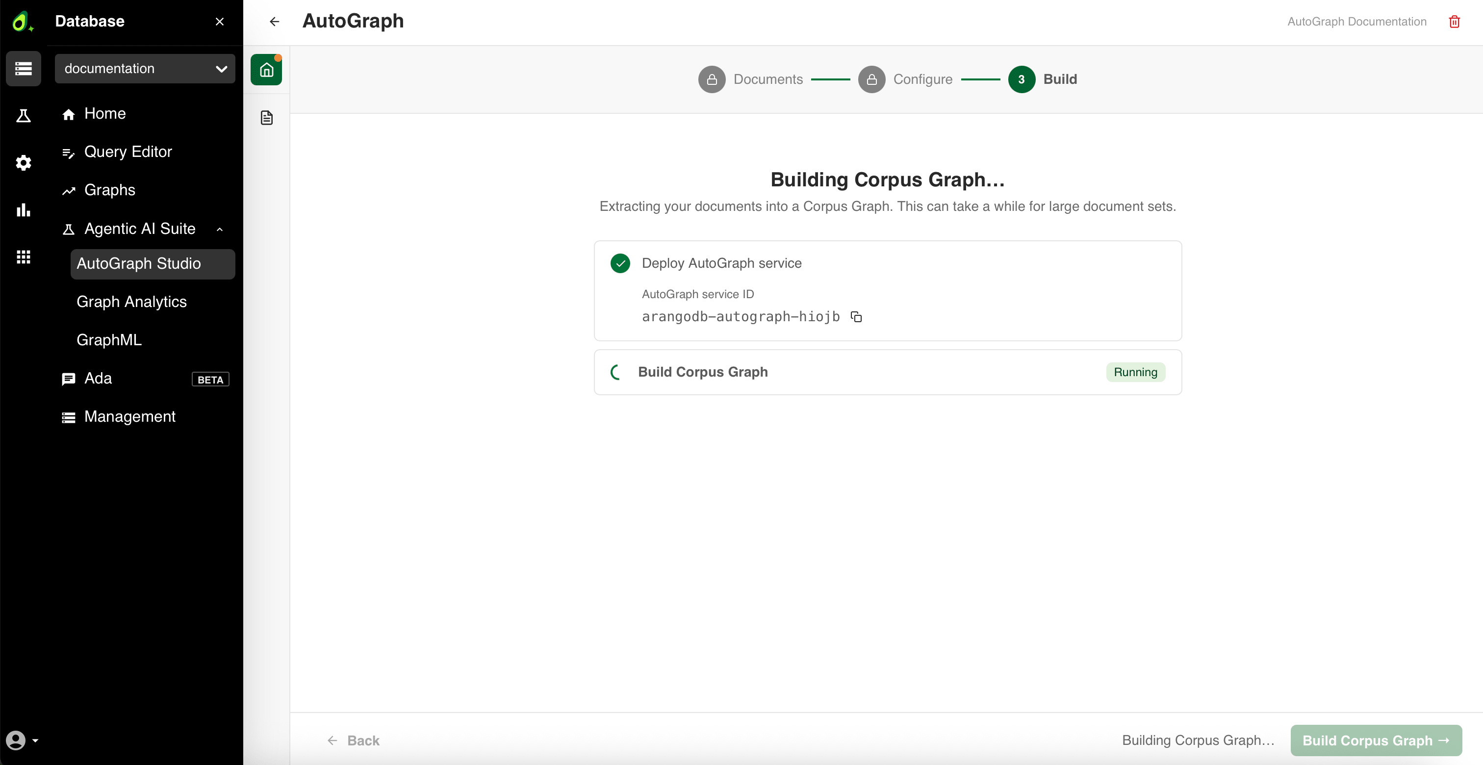 The Build step building the Corpus Graph